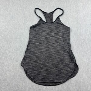 Lululemon Tank Top Women 2 Heathered Black‎ What the Sport Singlet Yoga Athletic